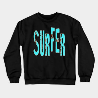 Surfer, Hello Summer Vintage Funny Surfer Riding Surf Surfing Lover Gifts Crewneck Sweatshirt